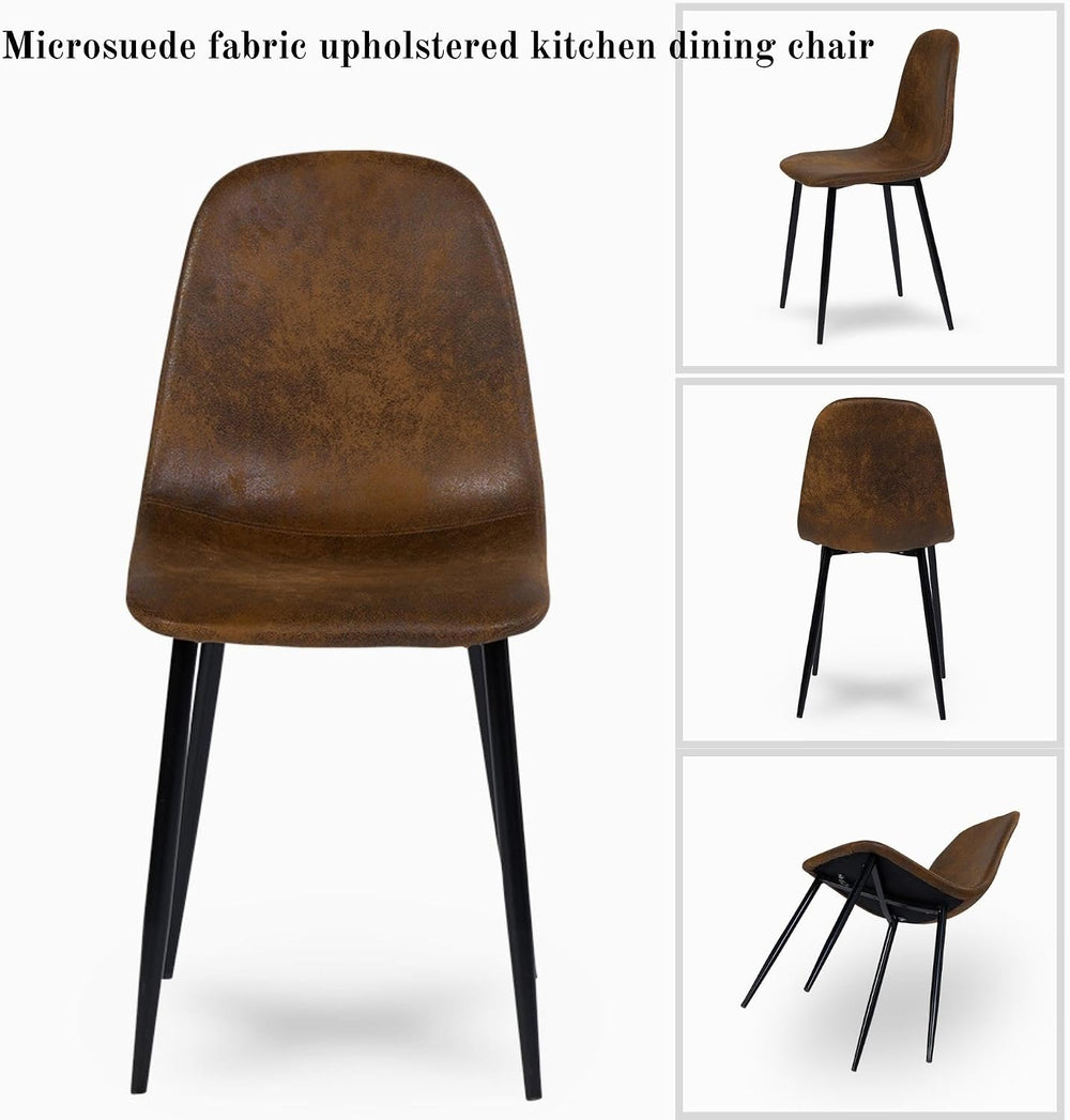 FurnitureR Modern Mid Century Leathaire Upholstered Kitchen Dining Chair, Arm...