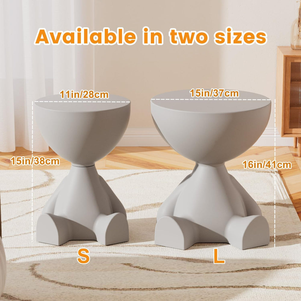Circle Side Table, Round Modern End Table, Waterproof & Durable, Small Co...