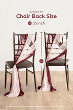 Ling's moment Chair Sashes, Wedding Aisle Decorations, Burgundy Pink Blush | 16pcs Chair Cover Draping Fabric Wrinkle-Free with Tie for Party Ceremony Reception Floral Arrangement Banquet Outdoor Decor