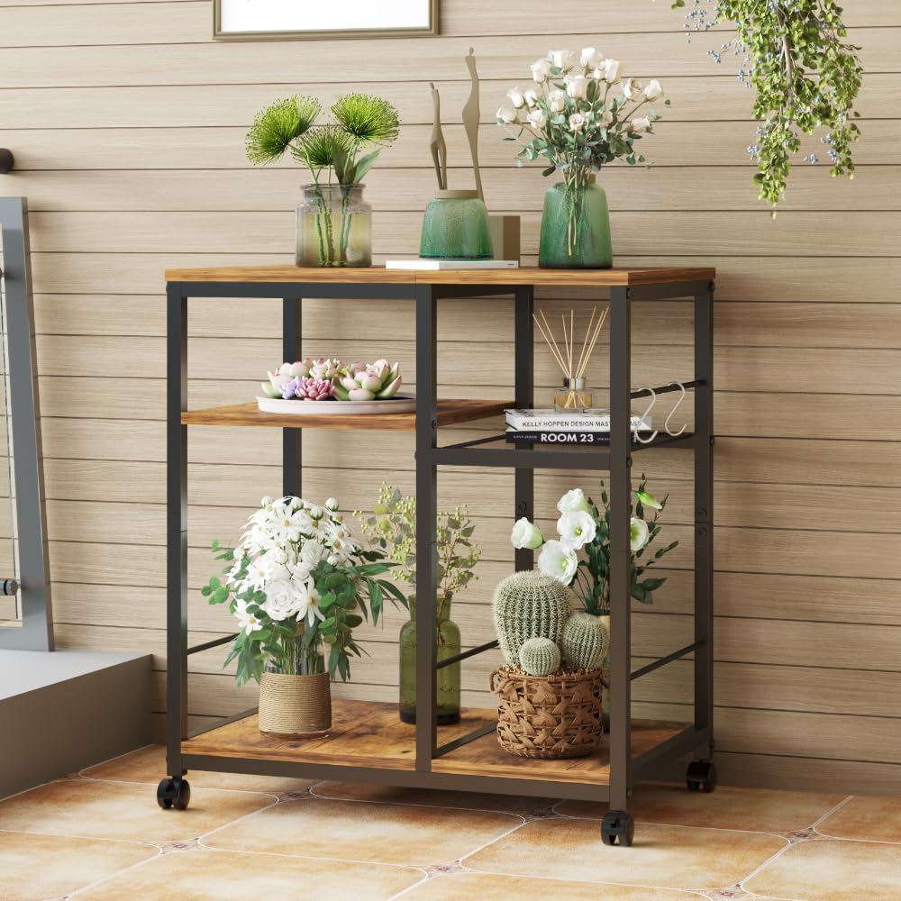 ZIWEI STAR Kitchen Microwave Cart, Microwave Stand, Small Kitchen cart, Baker...