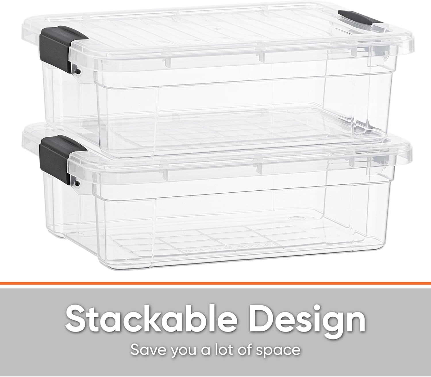 Superio Clear Plastic Storage Bin with Lid,Non-Toxic, BPA Free, Odor Free, Organizer Storage Box, Stackable Plastic Tote for Home, Garage, School, and Office (11 Quart, 6-Pack)