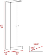 Modern Kitchen Pantry, Beige Storage Cabinet with 5 Shelves & Double Door, Easy to Maintain, for Dining Room