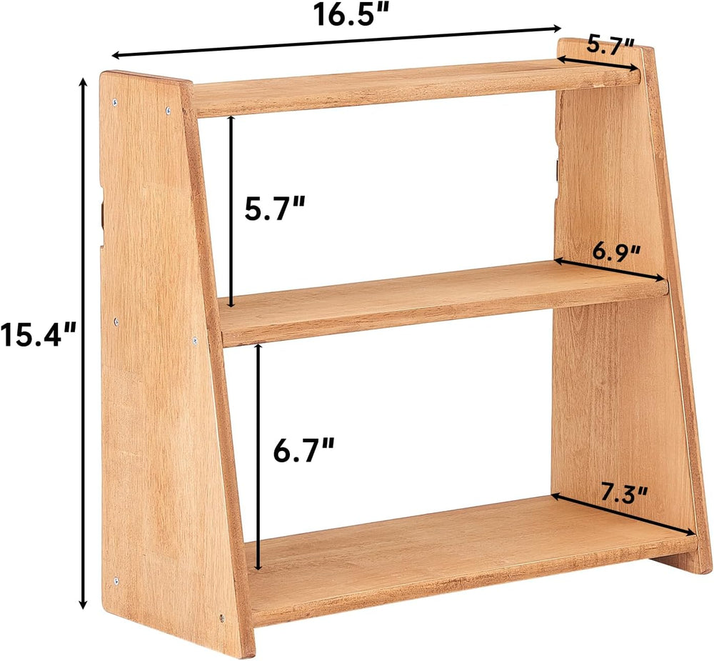 Solid Rubber Wood Spice Rack,Wood Round Side Table,Small Drink Table for Smal...