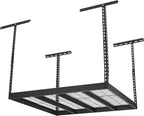 Klutch Overhead Garage Storage Rack — Adjustable Height, 48in.L x 48in.D x 23–37in.H