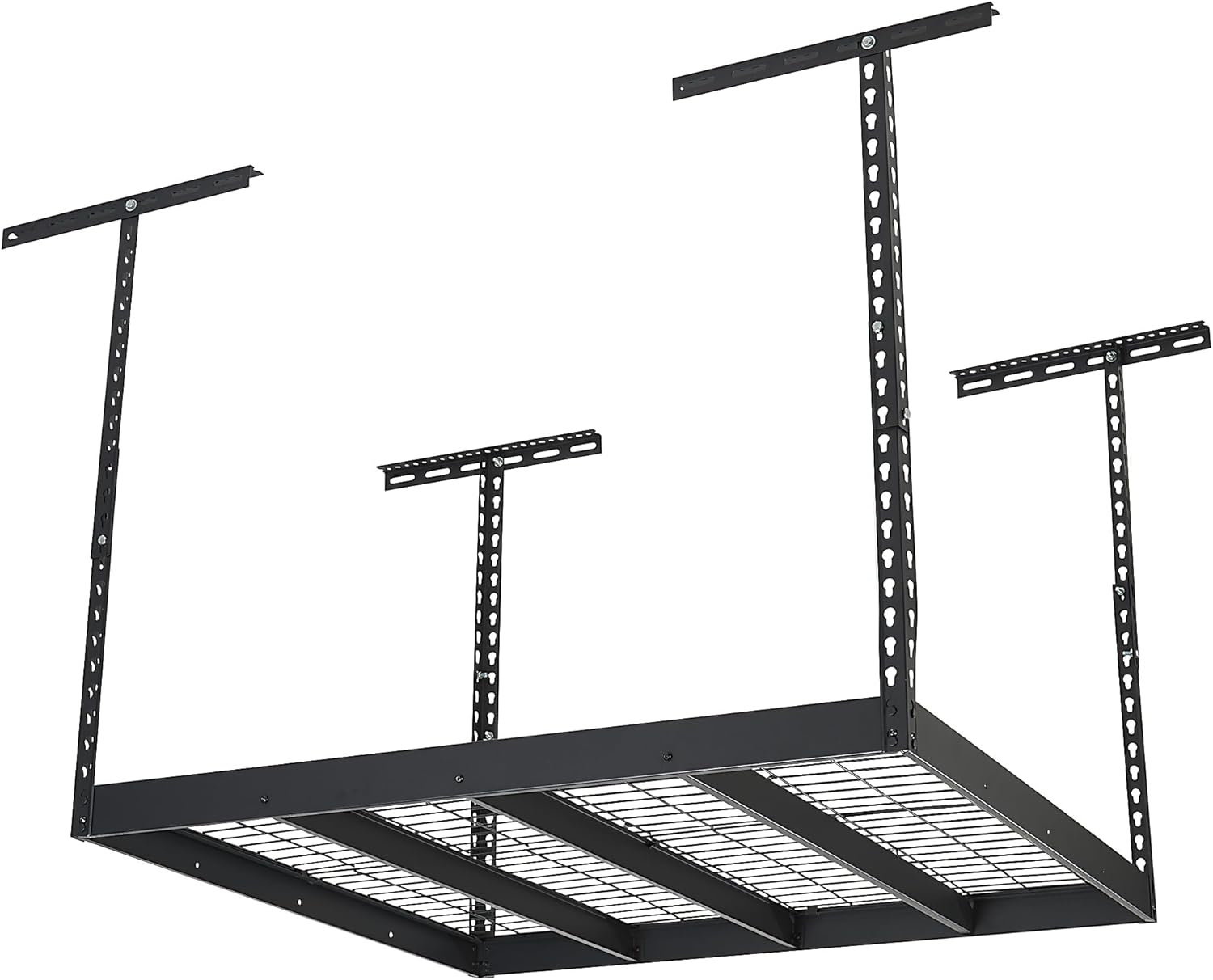 Klutch Overhead Garage Storage Rack — Adjustable Height, 48in.L x 48in.D x 23–37in.H