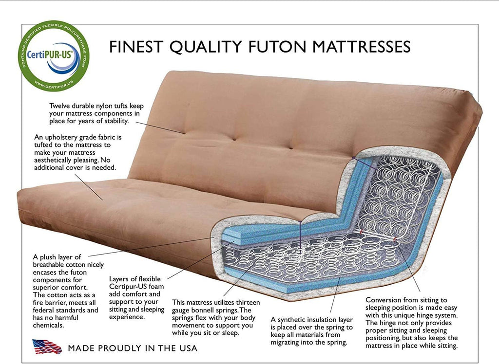 Leather 6000 Series Futon Mattresses Vertical Innerspring Full Size (Java)