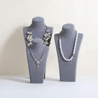GemeShou Grey necklace storage organizer for sale, Velvet necklace holder stand, jewelry bust display stands, Jewelry Mannequin for Countertop, Showcase【Grey-Small height 7.68 inch】