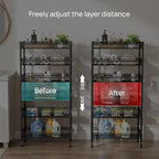 SINGAYE Shelf Closet Wire Shelving：Adjustable Metal Unit for Laundry Room Organization Bathroom Kitchen Home Storage with Wheels Pantry Rack Shelves