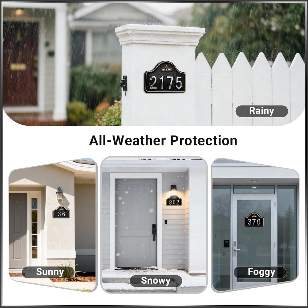 VONDERSO Address Signs for Houses, Self-Adhesive & Pre-Drilled for Easy M...