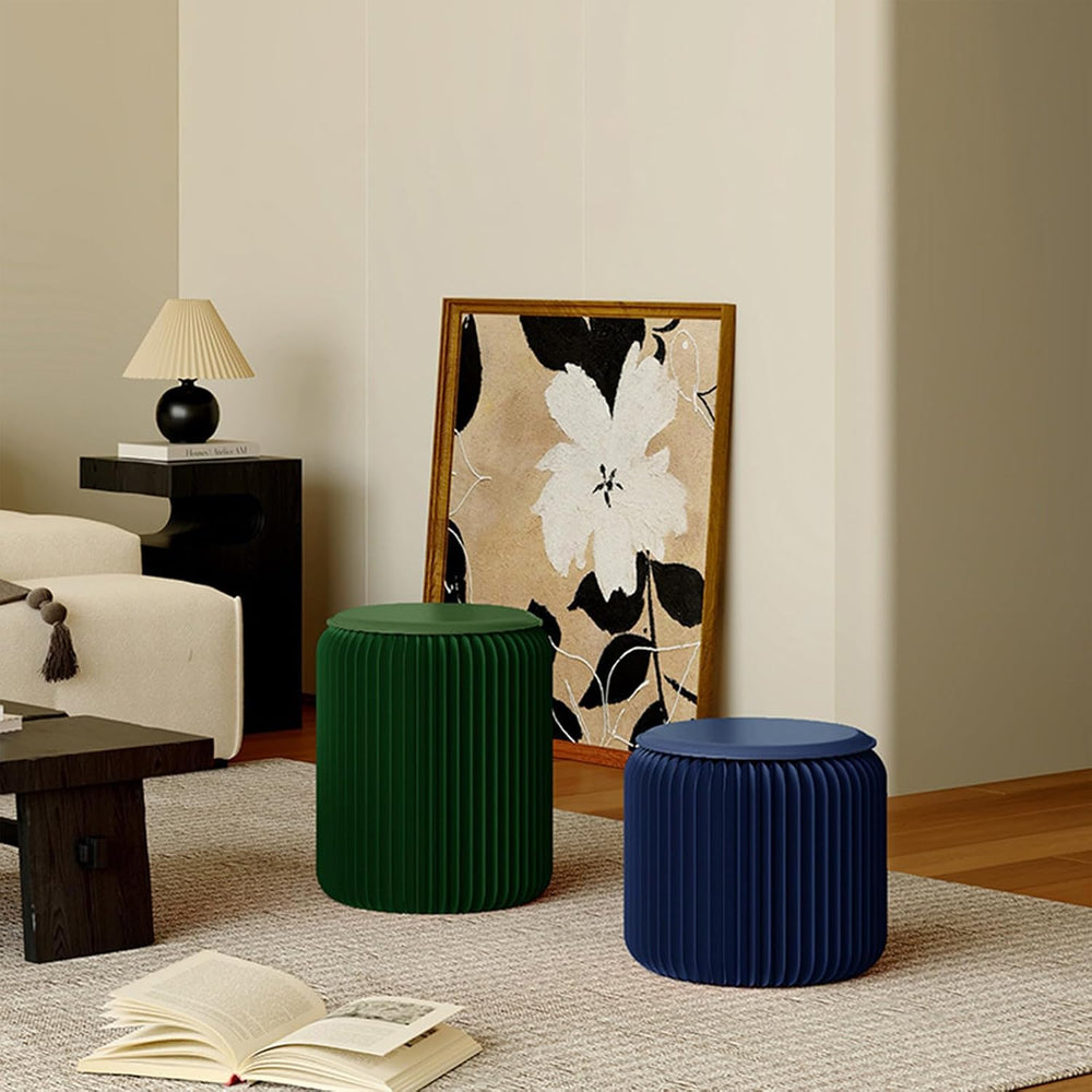 Paper Folding Stool with PU Cushion Folding Paper Chair Furniture for Home Po...