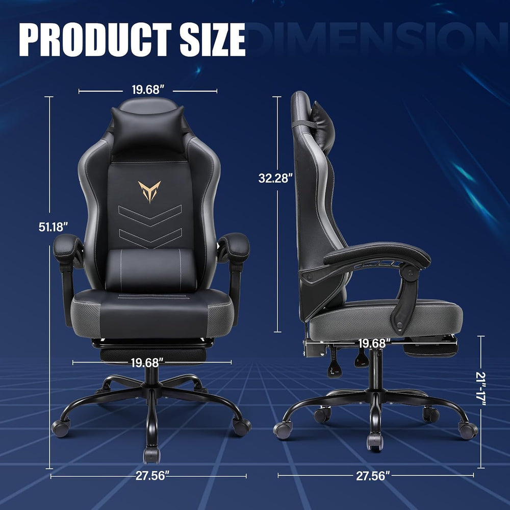 GTPLAYER Gaming Chair with Footrest, Ergonomic Office Chair 300lbs Capacity, ...