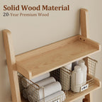 Over The Toilet Storage Shelf Wood, 3-Tier Above Toilet Organizer Rack, Freestanding Above Toilet Shelf for Bathroom, Laundry, Space Saver, Natural Color.