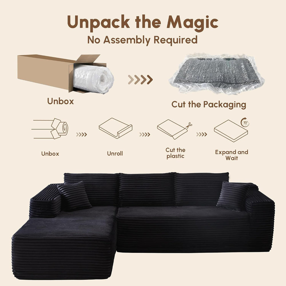 106" Cloud Sectional Couches for Living Room,L Shaped | Couch with Comfy...