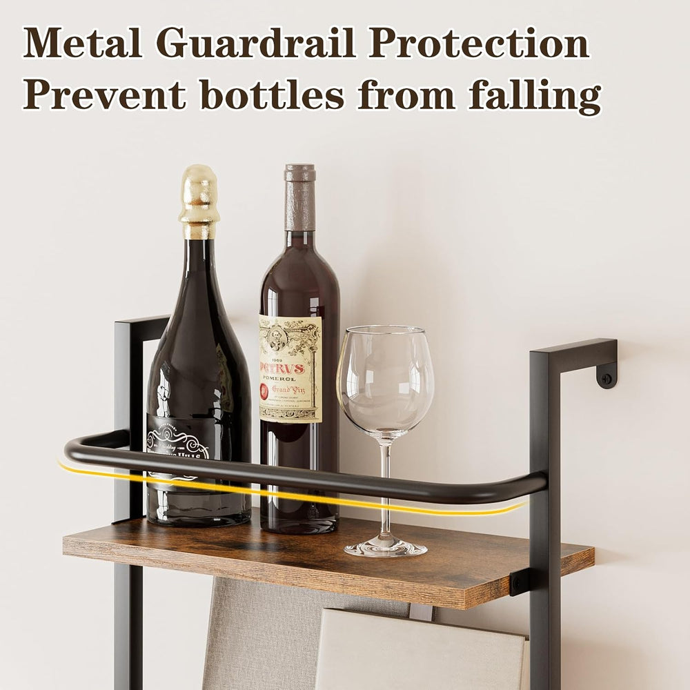 5-Tier Wine Rack Wall Mounted, Wine Racks Freestanding Floor with Fences, 50 ...