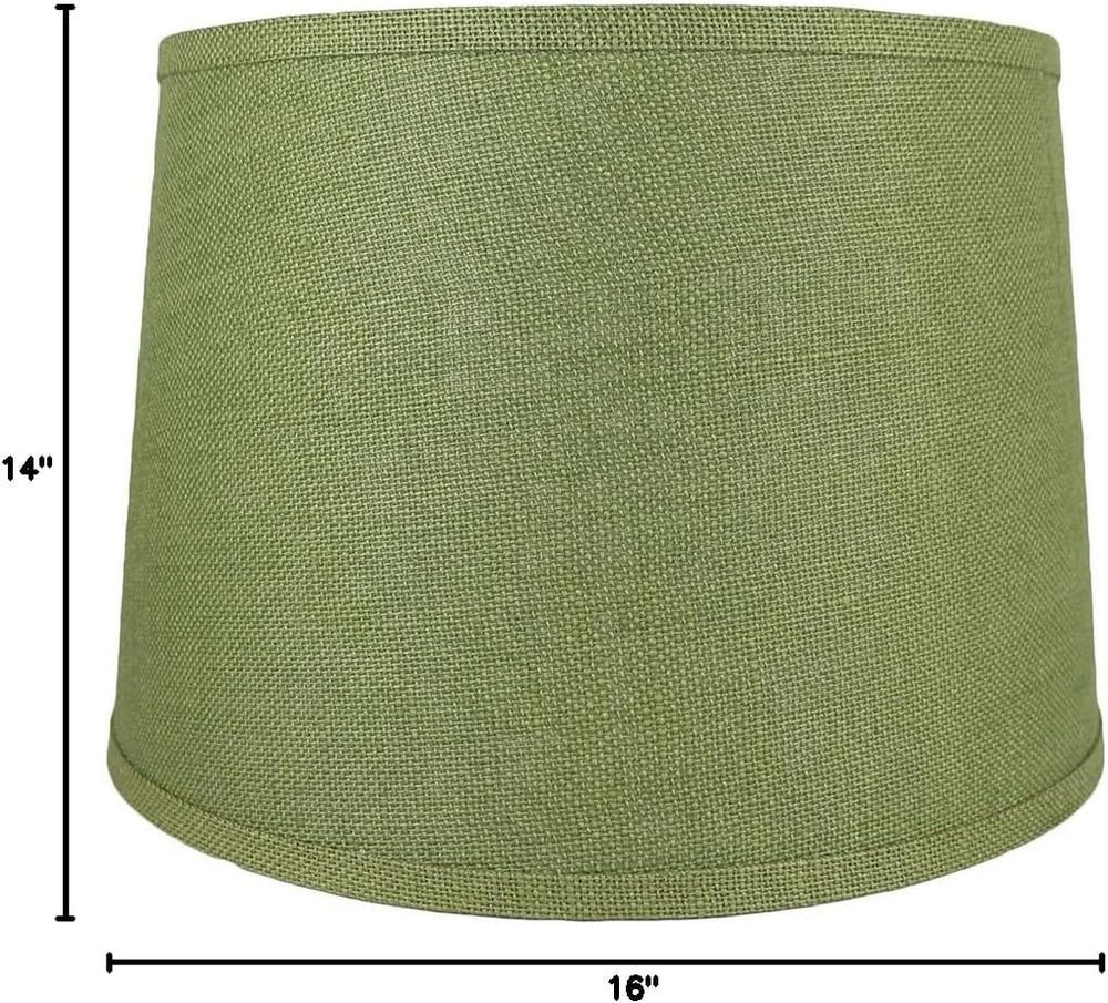 Urbanest French Drum Burlap Lampshade, 14-inch by 16-inch by 11-inch, Khaki G...