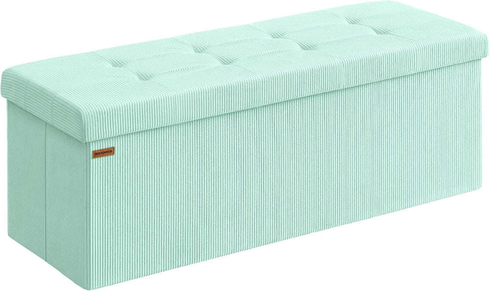 SONGMICS Ottoman Storage Bench, 43 Inch Foldable Foot Rest | Corduroy, for En...