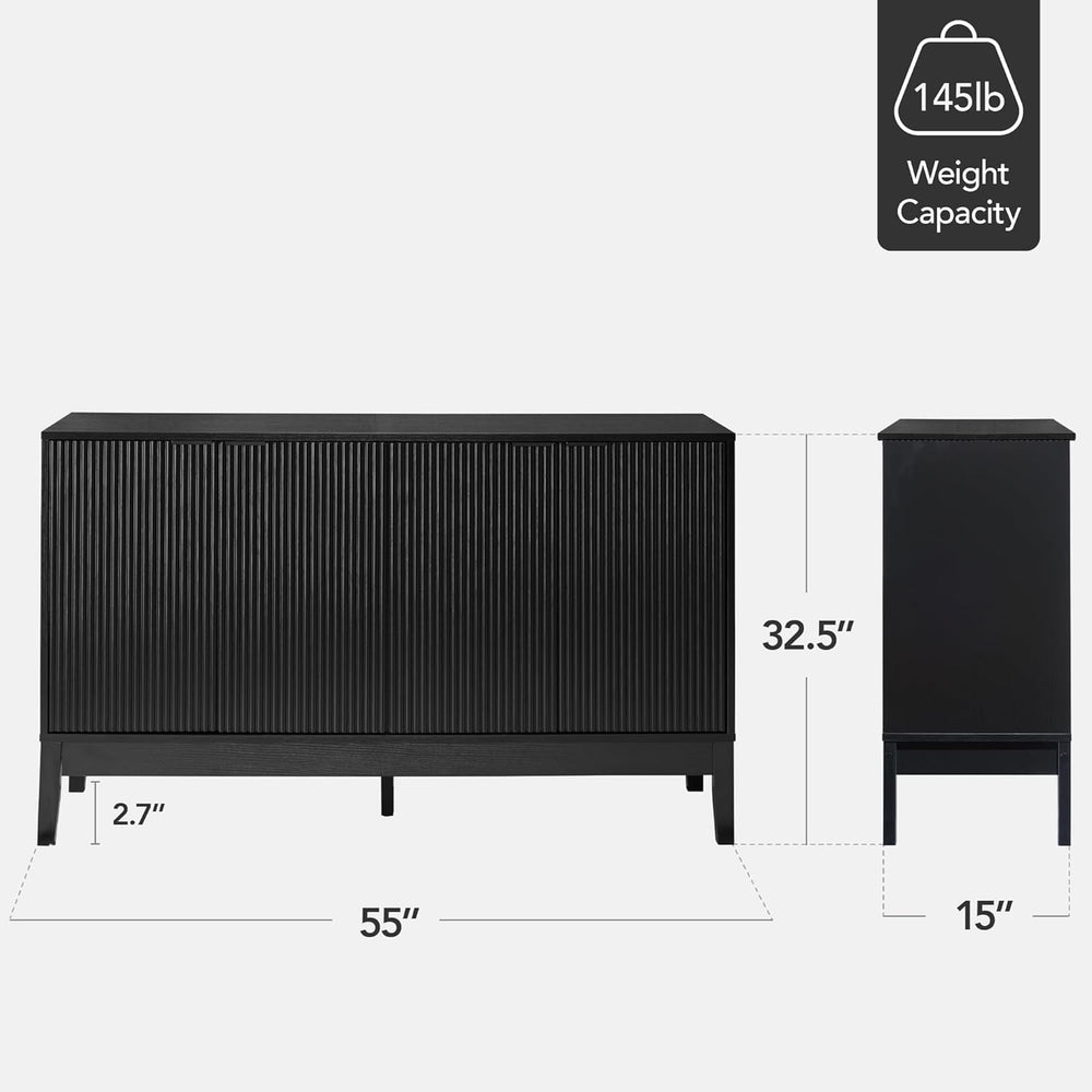 Best Choice Products 55" Modern 4-Door Sideboard Storage Cabinet, Buffet...