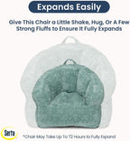 Delta Children - Serta Kids Plush Barrel Toddler Chair, Soft Foam Chair Bean Bag Chair Alternative for Boys and Girls, Cozy Seat for Reading, Watching Cartoons, Playroom Nursery Bedroom, Sage