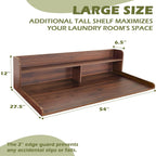 Royxen Laundry Countertop with Storage Universal Fit, Washer and Dryer Countertop with Shelf, Laundry Room Storage, 2-Tier Shelf (Walnut)
