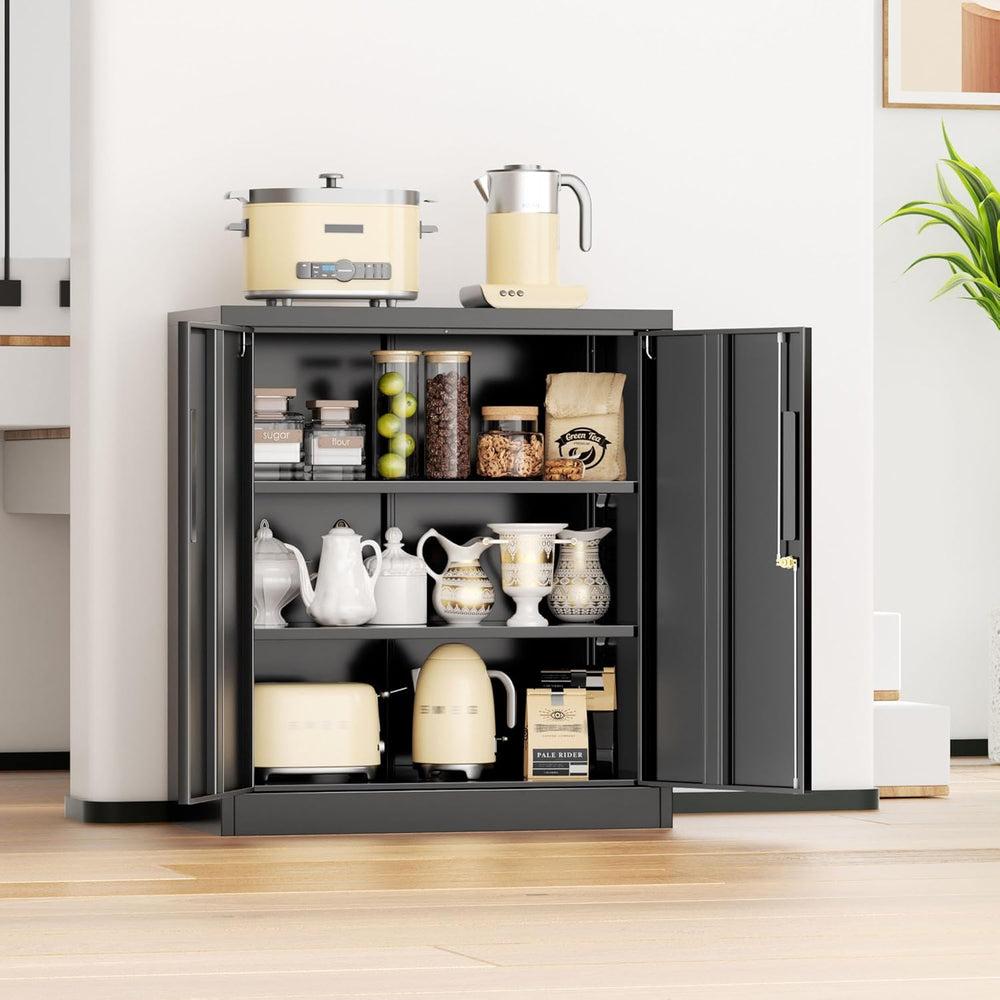 INTERGREAT Metal Storage Cabinet with Locking Doors, Lockable Steel Storage C...