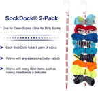 Sock Laundry Solution for Washing Drying & Storing Socks in Pairs, Clip & Hold Socks in Washer Dryer & Closet 2-Pack