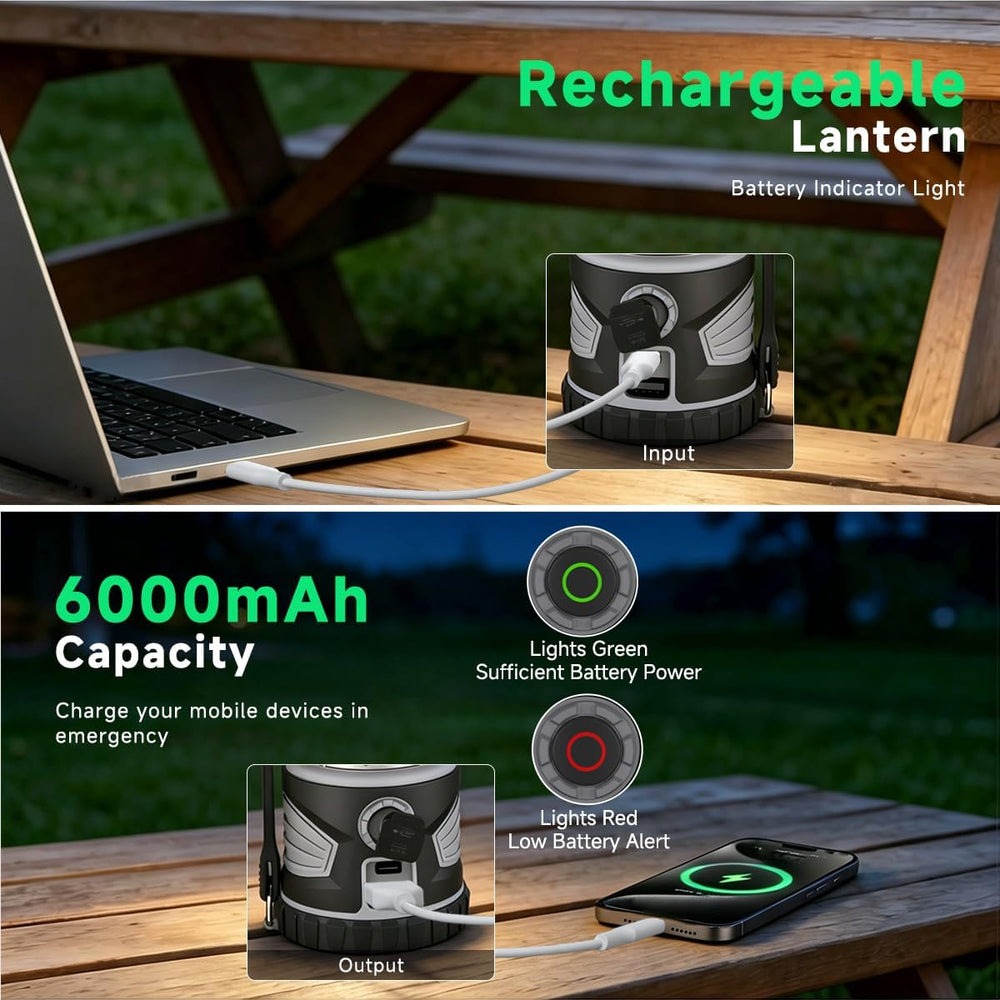 Banral 2000LM Rechargeable Camping Lantern Flashlight, LED Camping Lights