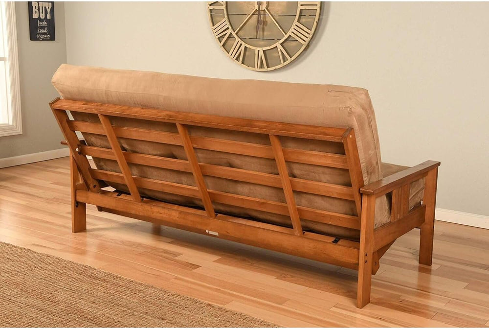 HomeStock Futon Frame Set with Mattress - Converts to Bed - Hardwood Sofa for...