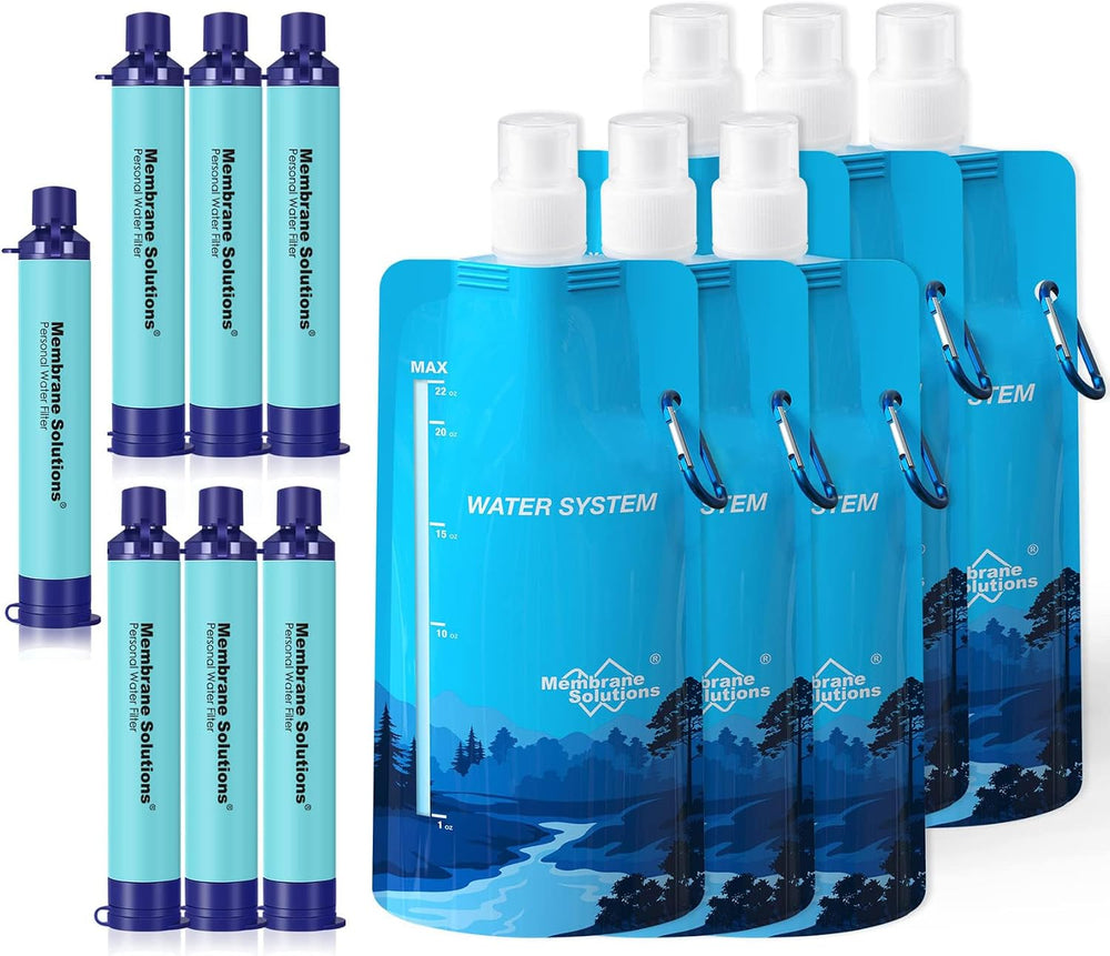 Membrane Solutions Squeezable Water Filtration System, Survival Water Purifie...