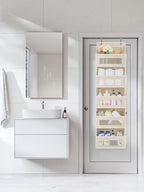 JARLINK Over The Door Organizer Storage, 5 Shelf Hanging Door Organizer with 5 Large Capacity Pockets, Anti Tilt 44 lb Load Behind Door Storage for Bedroom, Bathroom, Pantry, Nursery, (Beige)