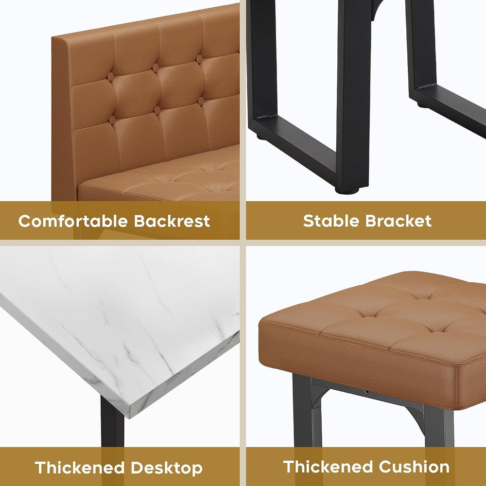 Yechen 72" Corner Breakfast Nook Table Set with Storage Bench, L-Shaped ...