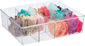 mDesign Plastic 12 Compartment Divided Drawer and Closet Storage Bin - Organizer for Scarves, Socks, Ties Bras, and Underwear - Dress Drawer Organizer, Shelf Organization - Clear