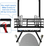 TJ.MOREE Over The Door/Wall Mount Ironing Board Hanger, Laundry Room Iron and Ironing Board Caddy Storage for Water Mister, Fabric Sprays, Laundry Detergent