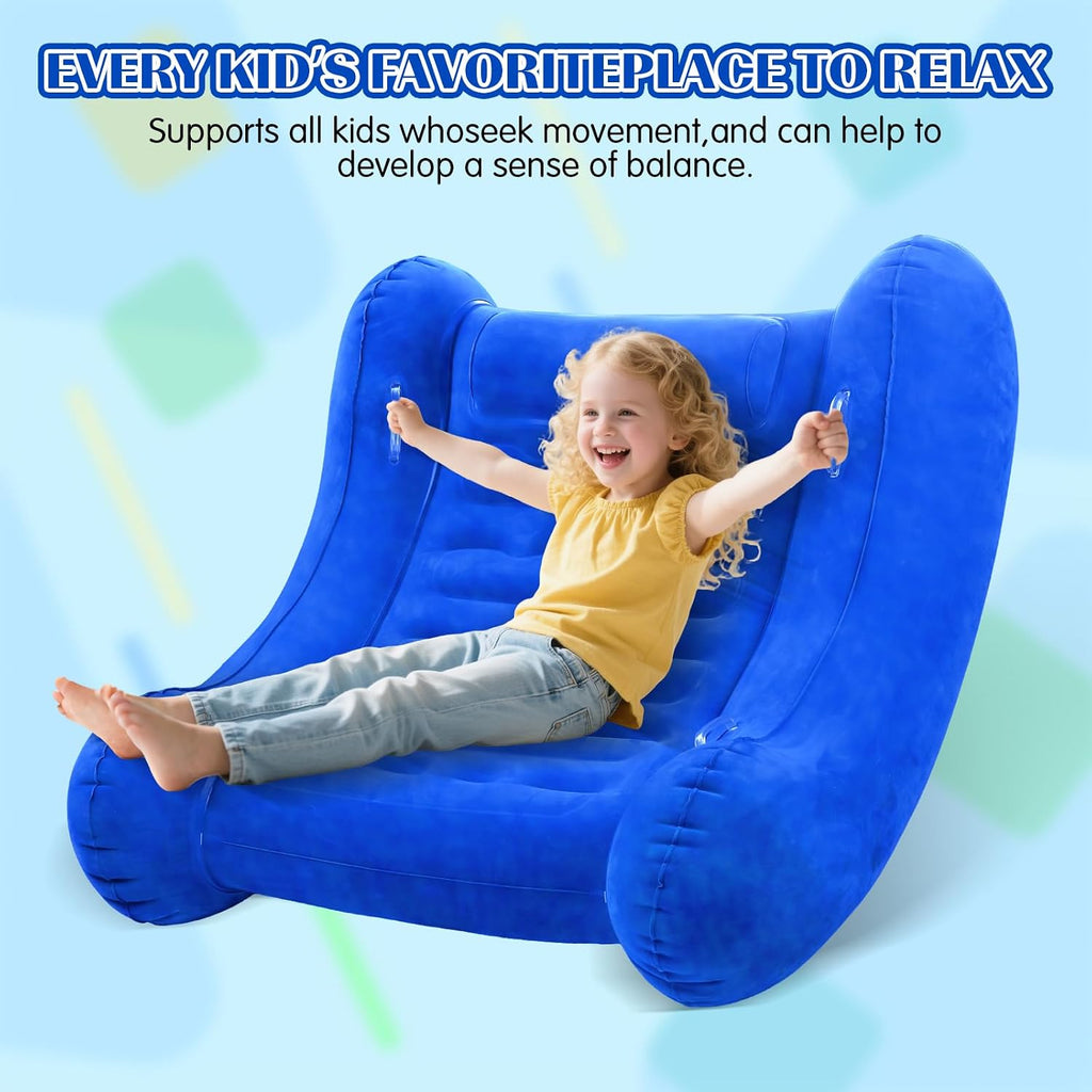 lnflatable Couch Rocking Chair for Kids, 42” x 42” x 38” AIR Cloud Rocker - Sensory Chair for Autistic ADHD Child - Autism Sensory Products Training Body Coordination