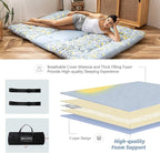 MAXYOYO Little Floal Japanese Futon Floor Mattress, Bed Mattress Topper Portable Thick Sleeping Pad Floor Bed Roll Up Camping Mattress Folding Couch Bed Mattress Pad for Guest Room, Full Size