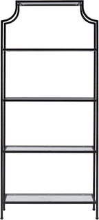 Crosley Furniture Aimee Bookshelf with Glass Shelves, Bookcase Storage, Oil-Rubbed Bronze