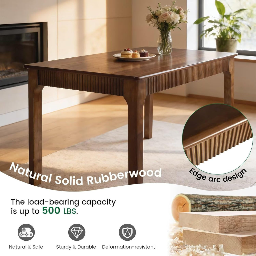 31.5" Solid Wood Dining Room Table for 2,Modern Farmhouse Rectangular Ki...