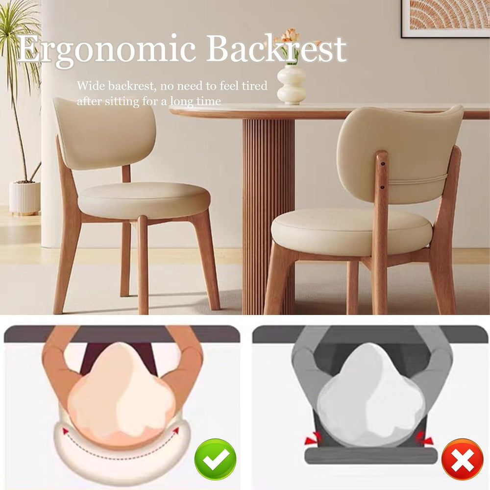 Solid Wood Dining Chairs Set of 2,Mid Century Modern Dining Chairs with Curve...