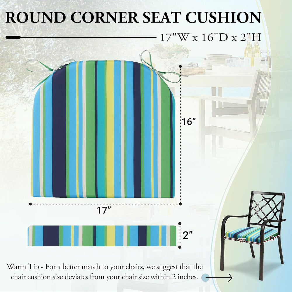 Wellsin Outdoor Chair Cushions for Patio Furniture - Patio Chair Cushions Set...