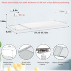 Expandable Under Cabinet Shelf, Extendable Under Shelf Storage with 0.94 Inches Thick Clips for Pantry Cabinet, Laundry Room, Shoe Rack.(White, 1 Pack, Interior: 3.66" H x 8.26" D)