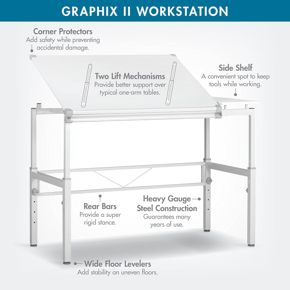 Studio Designs Graphix II Workstation - White/Gray 10211