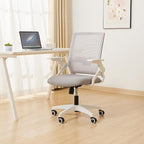Ergonomic Office Chair Desk Chair with Adjustable Height Mesh Computer Chair Swivel Chair with Flip-up Arms and Lumbar Support Grey