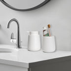 Bathroom Tumbler Cup Ceramic 13.5oz Reusable Toothbrush Cup 400ml, Toothbrush Holder Adequate for Your Bathroom (White)