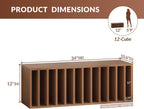 IOTXY DIY Modular Cube Bookcase - CubeXY Customizable Stackable Expandable Basic Shelving Units, 12-Cube Wooden Open Bookshelf with Removable Shelves for Vinyl Record Storage Organizer, Walnut