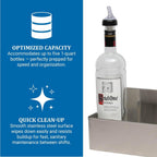 San Jamar Speed Rack Bottle Holder 5 Qt/LTR Bottles Stainless Steel B5522GR - 1 Each