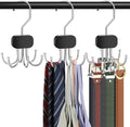 Belt Hanger for Closet, 3PCS Belt Organizer for Closet 360°Rotating Max 72 Belt, Tie Rack Hanger for Closet Tie Organizer for Closet Belt Holder for Closet for Belt,Tie,Tank Top,Bra,Scarf,Hat
