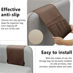 Remote Control Holder for Armchair, Couch Caddy Organizer TV Remote Holder for Bed Storage 5 Pockets, Remote Caddy Bedside Organizer Bedside Table Organizer (Brown, 35"x12.4")
