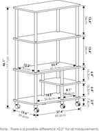 Furinno Turn-N-Tube Bakers Rack with Wheels, 4-Tier Kitchen Storage Cart, Kitchen Cart, Coffee Bar, Pantry Organizers and Storage, Dark Americano