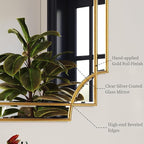 Kelly Miller Large Gold Full Length Mirror for Wall, 60"x30" Full Body Mirror Beveled Scalloped Modern Elegant Home Decor for Bedroom Living Room Bathroom Dressing Room Entryway Hallway