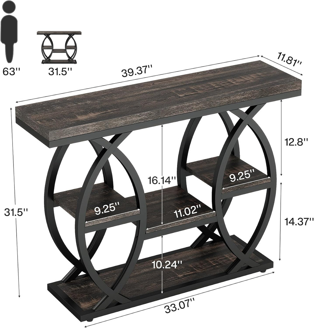 Tribesigns 39.4" Console Table, Sofa Table, Accent Tables, Black Brown |...