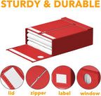 SpaceAid 8 Pack Bed Sheet Organizers and Storage, Foldable Sheet Organizer for Linen Closet, Sheets Set Folder Keeper with Window XL (Queen & King Size) Bedding Container (Red, 8 Pack)